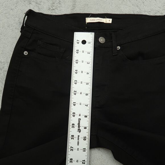 Levi's Jeans Women's Size 4M Black Mid-Rise Classic Straight Denim 29" Inseam - Picture 8 of 16